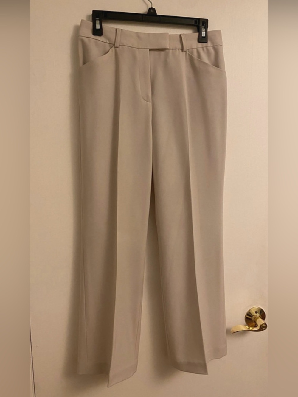 Ivory Cream Wide Leg Dress Pants Trousers Elegant Tailored Workwear